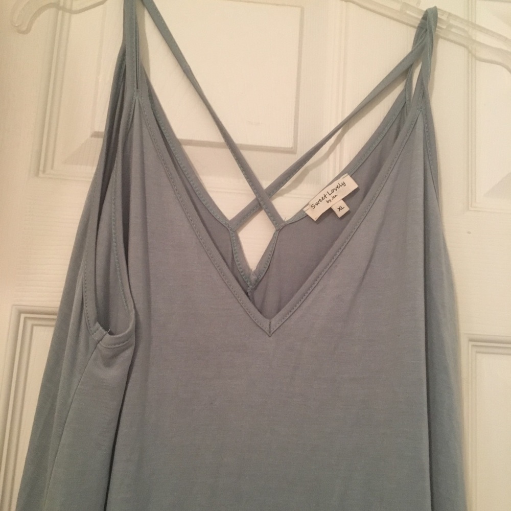 Blue grey maxi dress